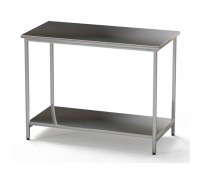 Стол медицинский инструментальный прямой с полкой Э-1180/590/1/П из нержавеющей стали