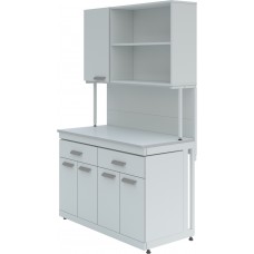 Стол лабораторный с шкафом-надстройкой МОДЕЛИ: ЛК-1200 СН, ЛК-1500 СН, ЛК-1800 СН, ЛК-900 СН